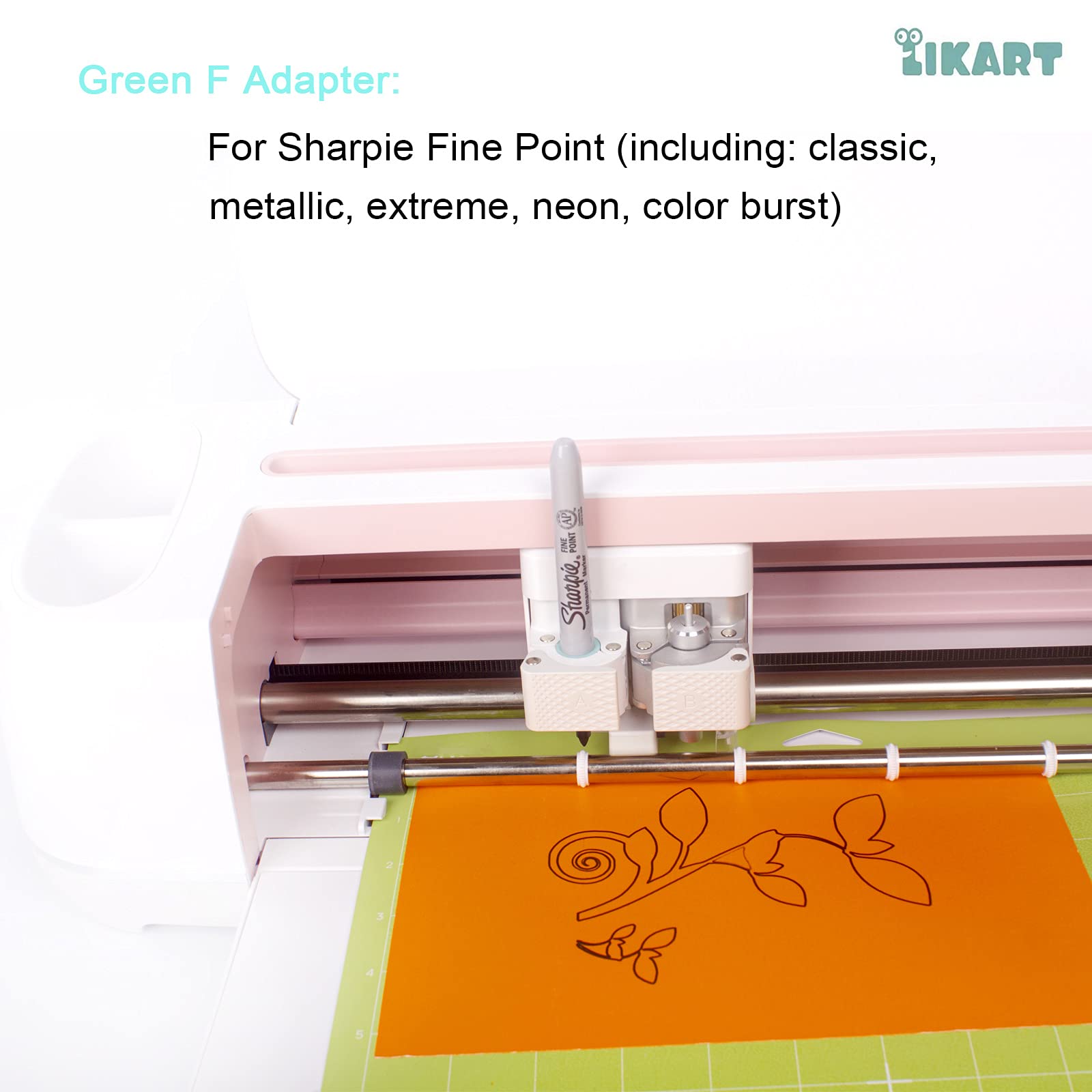 6 Pack Fine Point (0.4mm) Pen Adapter Set for Cricut Maker 3/Maker/Explore 3/Air 2/Air - Compatible with Sharpie Permanent & Felt Tip Markers - Perfect for DIY Crafts, Vinyl Cutting & Scrapbooking Projects