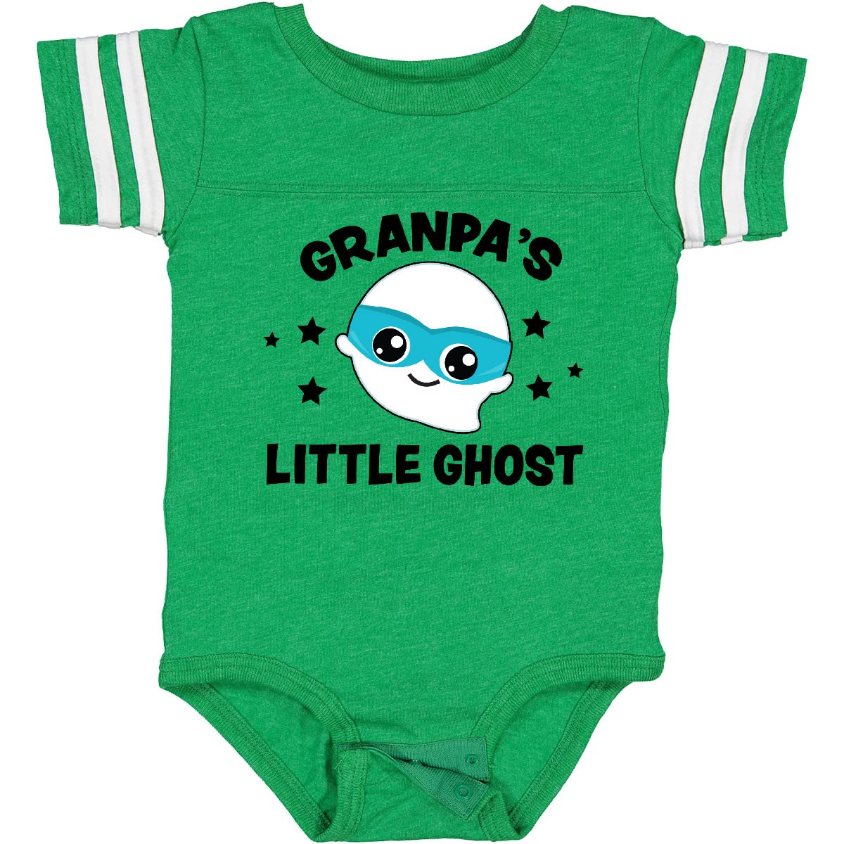 Inktastic Cute Grandpa's Little Ghost with Stars Baby Bodysuit - Soft Cotton Onesie for Halloween, Family Photos & Casual Outfits