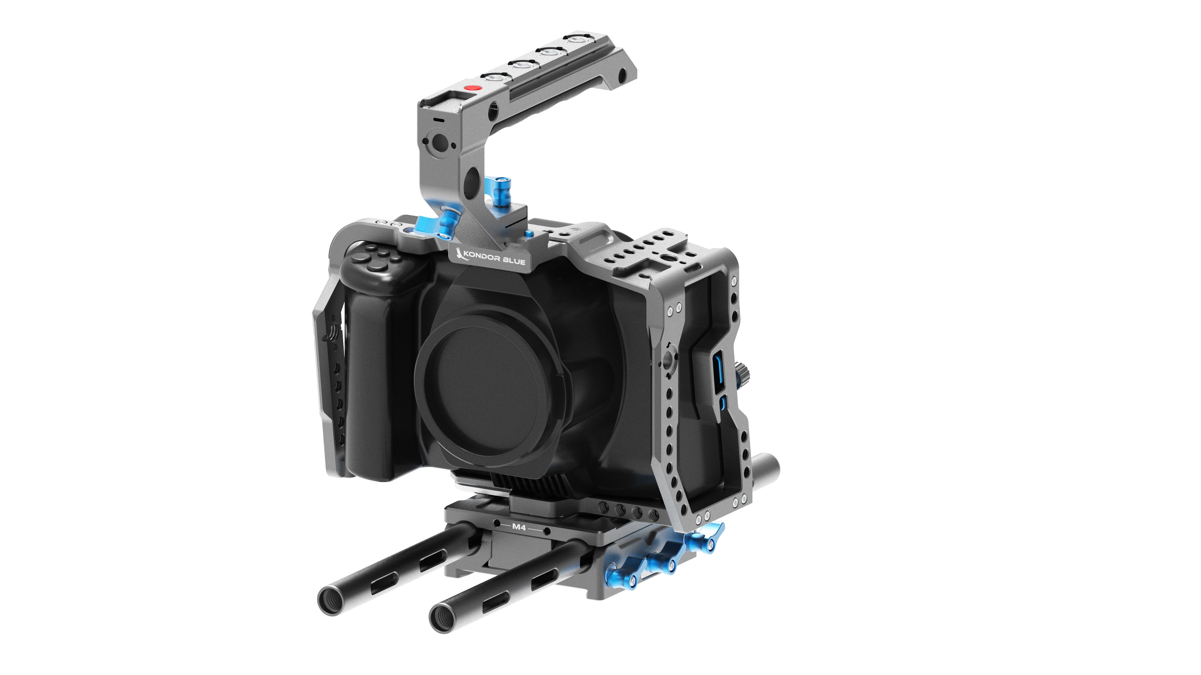 Kondor Blue Blackmagic Pocket 6K Pro Base Rig (Space Gray) - Professional Camera Rig for Filmmaking & Videography - Perfect for DSLR Video Production, YouTube Content Creation & Cinematic Shoots