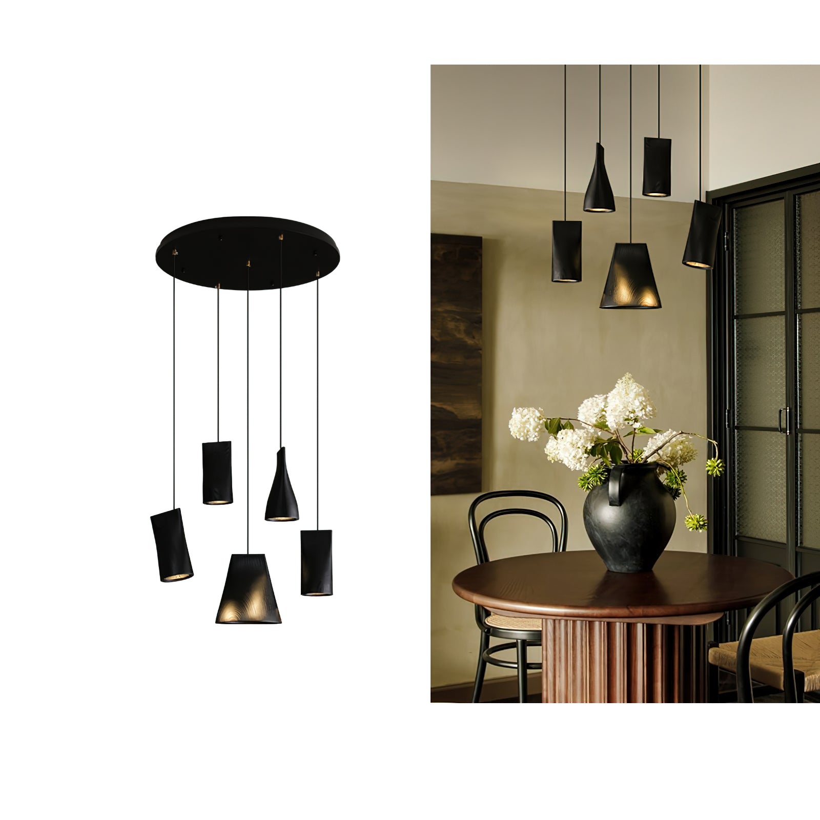 Bellwood Pendant Lamp - Modern Hanging Light Fixture for Kitchen Island, Dining Room & Bedroom - Adjustable Height & Warm White LED Lighting