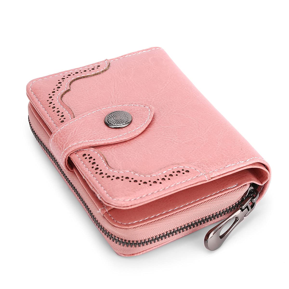 RFID Blocking Leather Wallets for Women - Slim Bifold Wallet with Zipper Pocket & Card Slots | Perfect for Everyday Use, Travel & Gift Giving