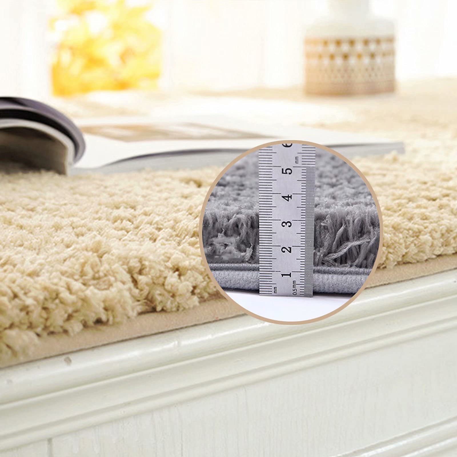 Custom Shaggy Trapezoid Bay Window Cushions - Soft Fluffy Plush Area Rugs for Modern Living Room, Nursery, Kids Bedroom & Dorm - Indoor Floor Carpet in Red - Perfect for Cozy Seating, Play Areas & Home Decor