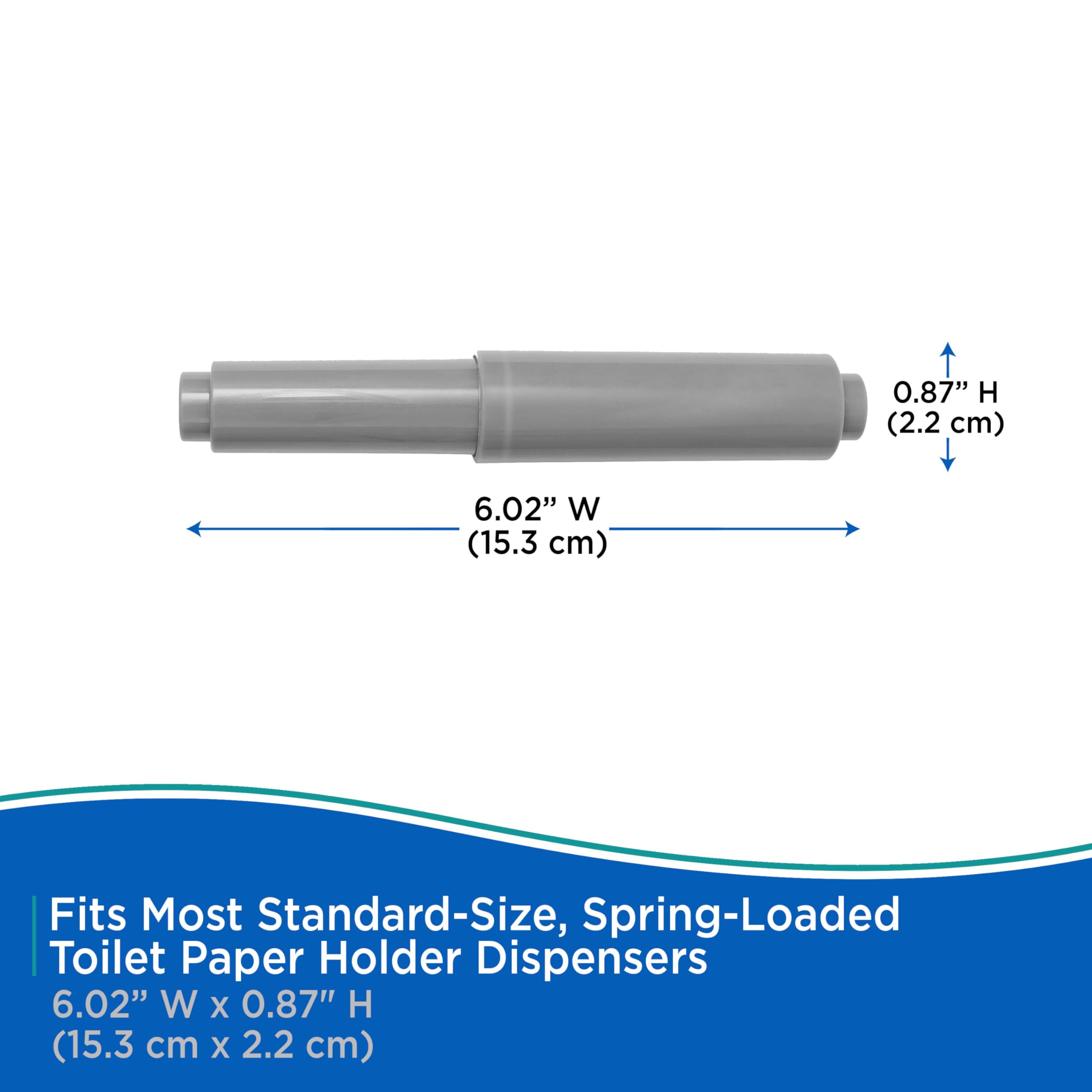 Kenney Toilet Paper Replacement Cylinder - Gray Bathroom Tissue Holder Core for Commercial & Home Use - Perfect for Restrooms, Offices, and Household Bathrooms