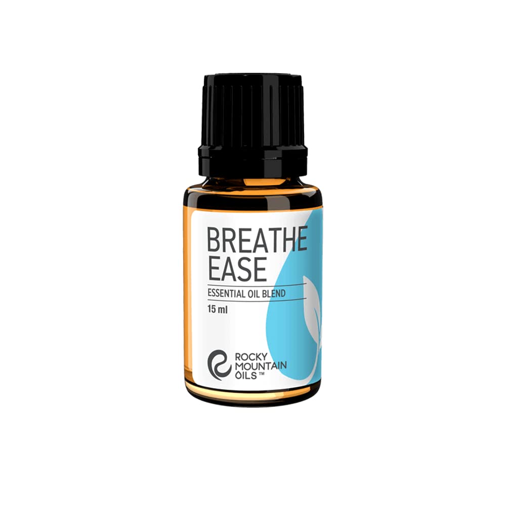 Rocky Mountain Oils Breathe Ease Essential Oil Blend - 100% Pure Aromatherapy Oil for Diffusers, Massage & Home Use - Promotes Relaxation & Respiratory Relief - 15ml Bottle - Perfect for Stress Relief, Yoga & Bedtime Aromatherapy