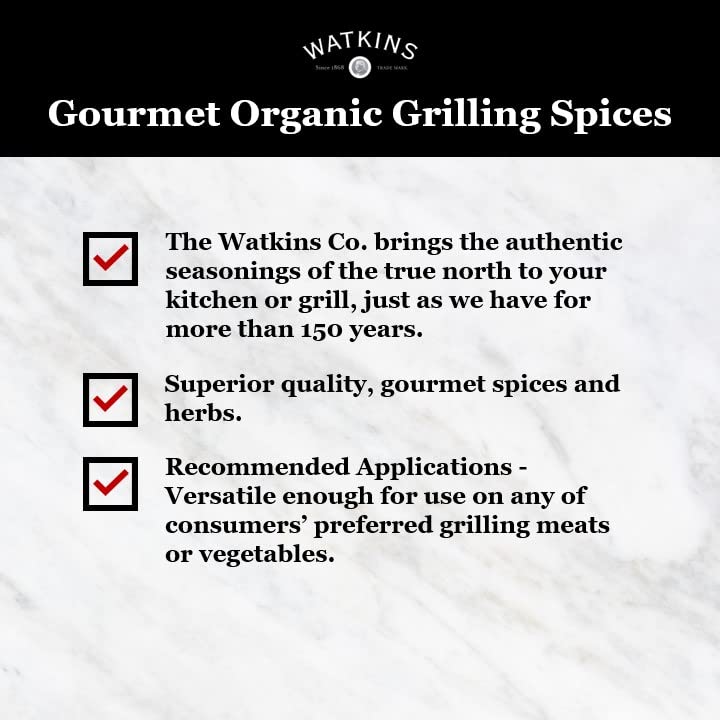 Organic Grilling Chicken Seasoning by Watkins - Non-GMO, Kosher Certified, 3.2 Oz (1-Pack) - Perfect for BBQ, Grilling, Roasting & Everyday Cooking