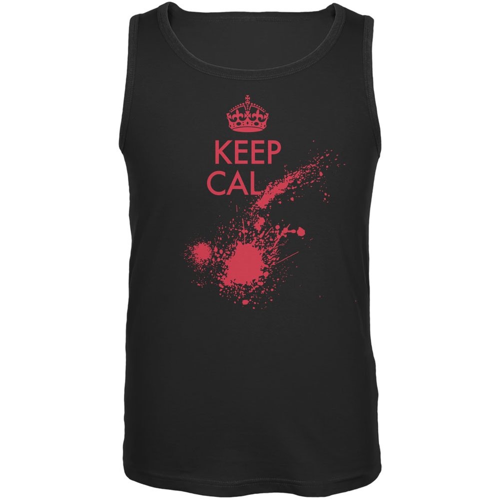 Keep Calm Blood Splatter Black Tank Top for Adults - 2XL for Halloween & Cosplay