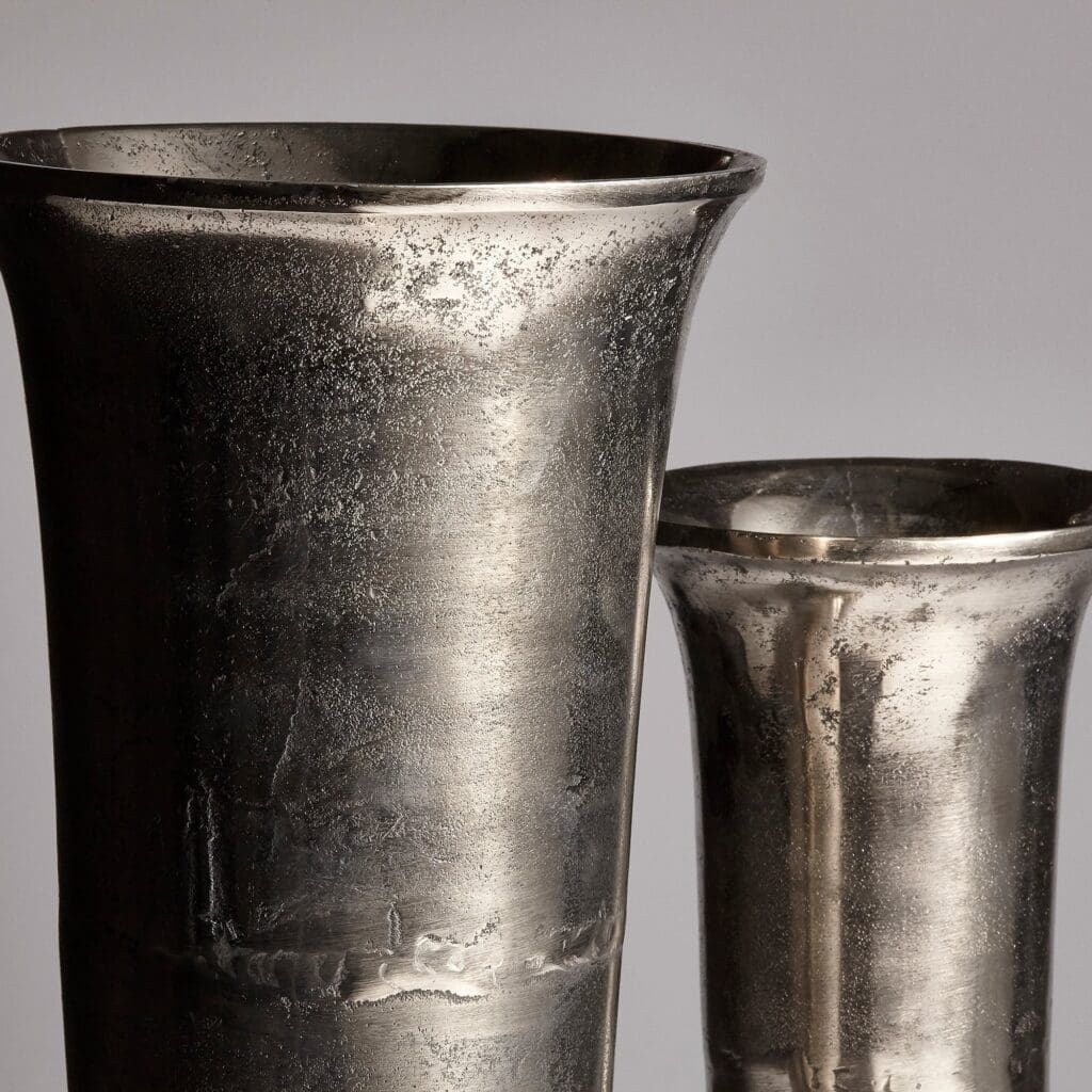 Cyan Design 10172 Relic Vase - Small Raw Nickel Finish Decorative Vase for Home, Office & Wedding Centerpiece Decor