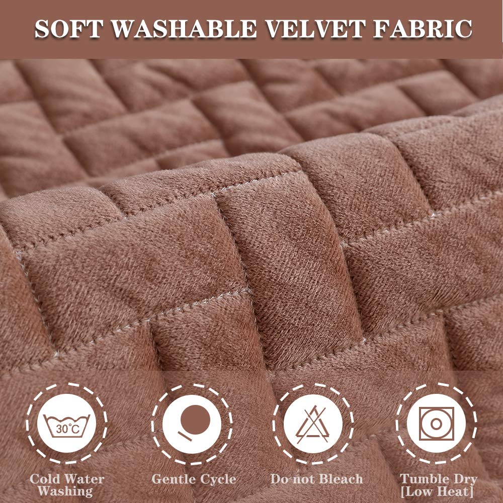 Premium Velvet Sofa Cover - Anti-Slip Stretch Sectional Couch Cover for Pets (36