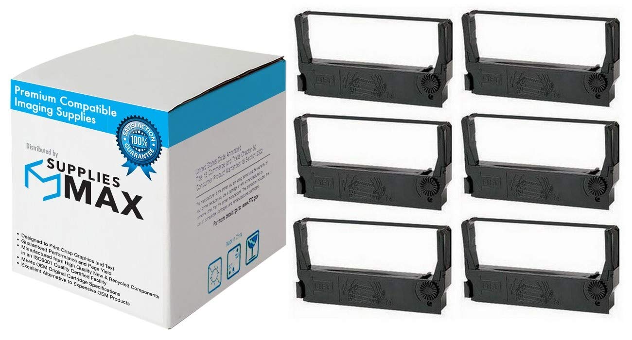 Compatible Replacement Ribbon Cartridge for Okidata Okipos 441 Series POS Printers - Black (6-Pack) (Model 52119001) - Ideal for Retail, Restaurant & Receipt Printing