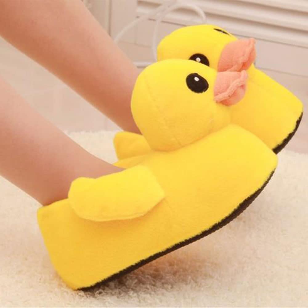 Women's Hokuto Duck Slippers - Cute Rubber Duck Cartoon House Shoes for Winter - Cozy Indoor/Outdoor Slippers for Home, Lounge & Gift Giving