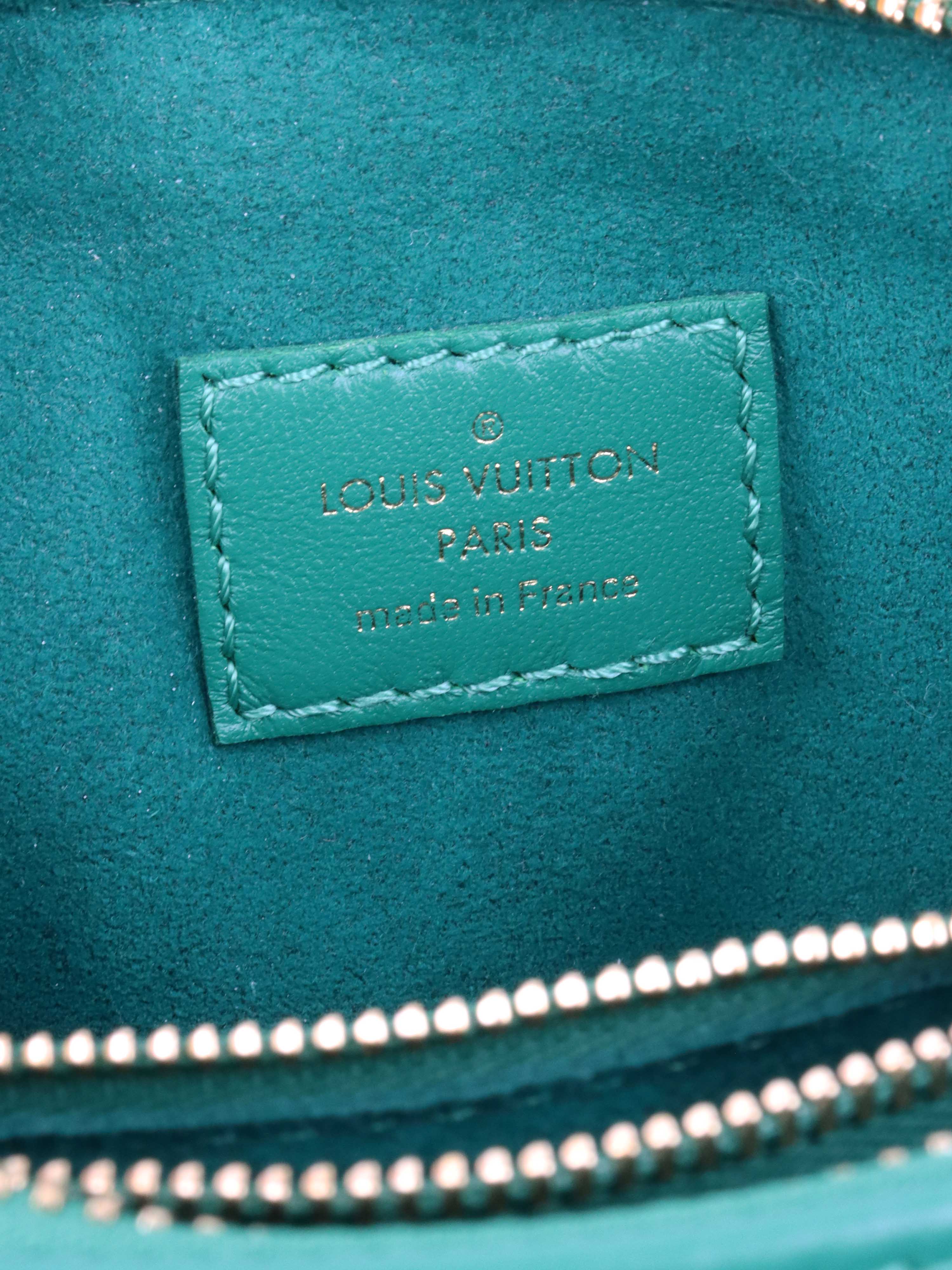 Louis Vuitton Vert Green Monogram Embossed Puffy Coussin BB Crossbody Bag with Gold Hardware - Perfect for Date Night, Parties & Luxury Fashion Accessories