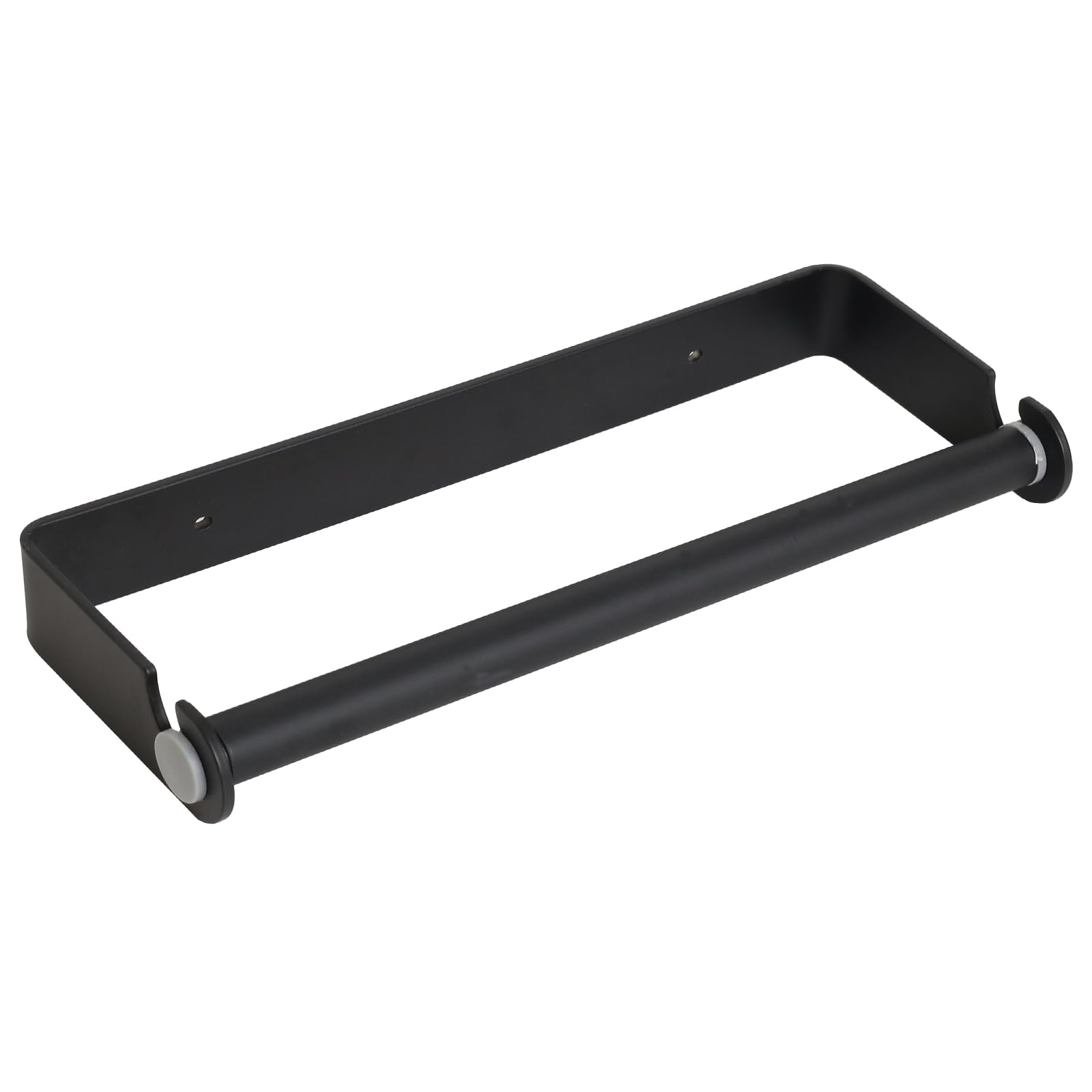 Under Cabinet Paper Towel Holder - Self Adhesive or Screw Mount Kitchen Roll Holder for Pantry, Bathroom & Office (Black) - Space-Saving & Hands-Free Design