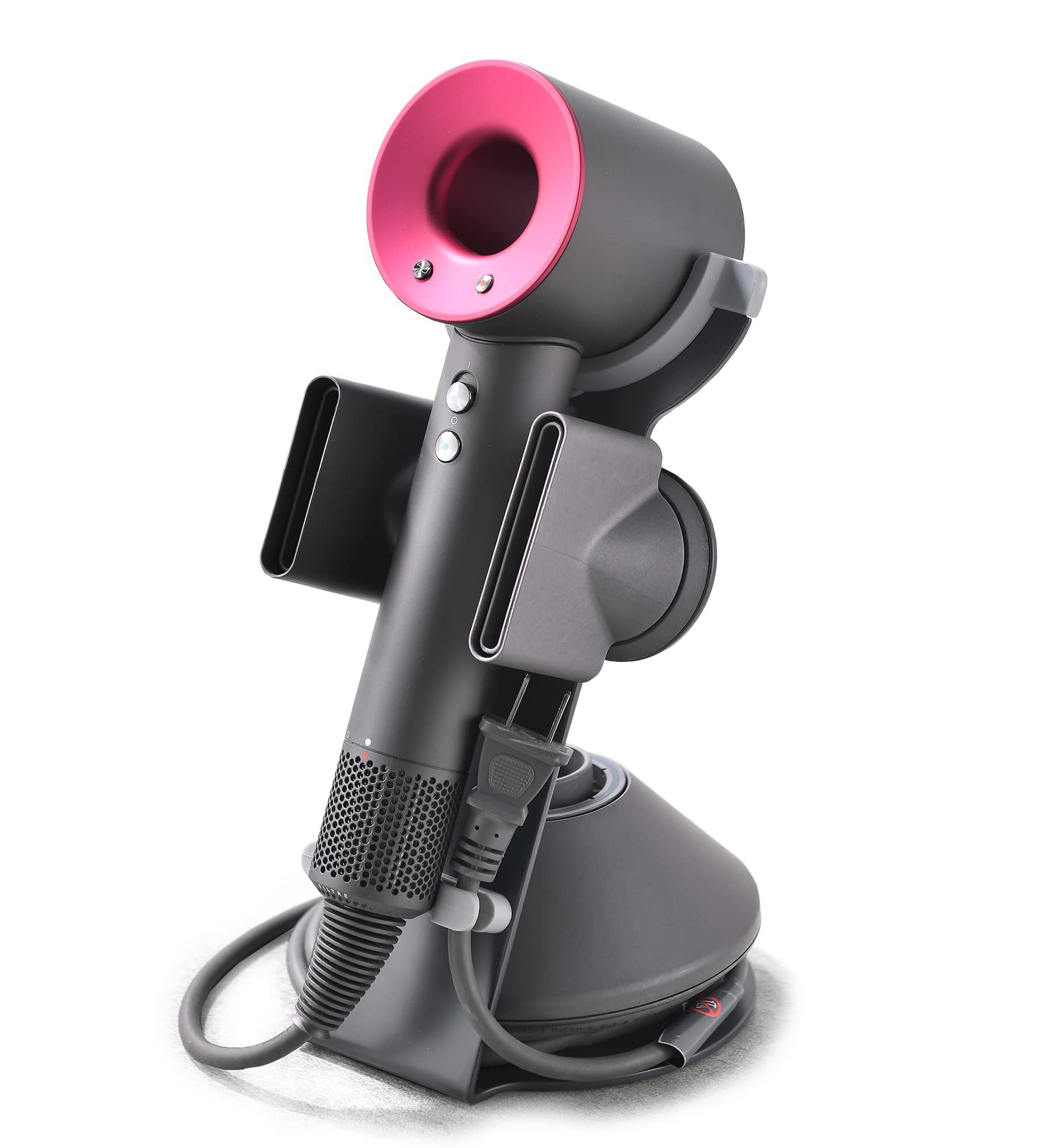 Dyson Hair Dryer Stand Organizer with Diffuser & Nozzle Holder - Wall Mountable Hair Dryer Holder for Salon & Home Use - Perfect for Bathroom Vanity, Dressing Room & Hair Styling Station