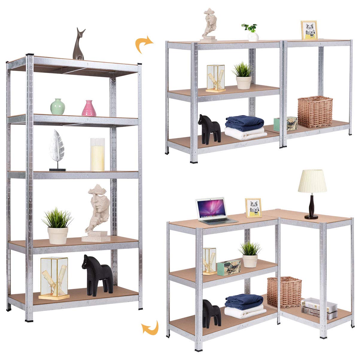 Giantex 2-Tier Heavy Duty Steel Shelving Unit - 36