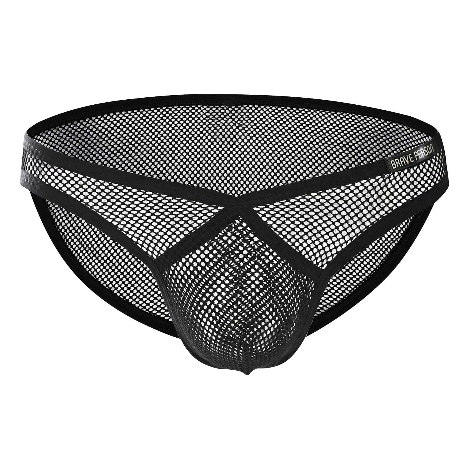 Sexy Men's Fishnet Low Rise Underwear - See Through Mesh Thong Bikini Briefs for Men - Breathable & Comfortable - Perfect for Lingerie, Roleplay & Sensual Wear