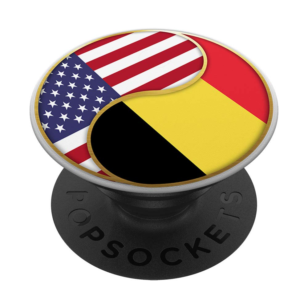 American Belgian Flag PopSockets PopGrip - Swappable Phone Grip for iPhone, Samsung & Tablets | Perfect for Travel, Work & Daily Use