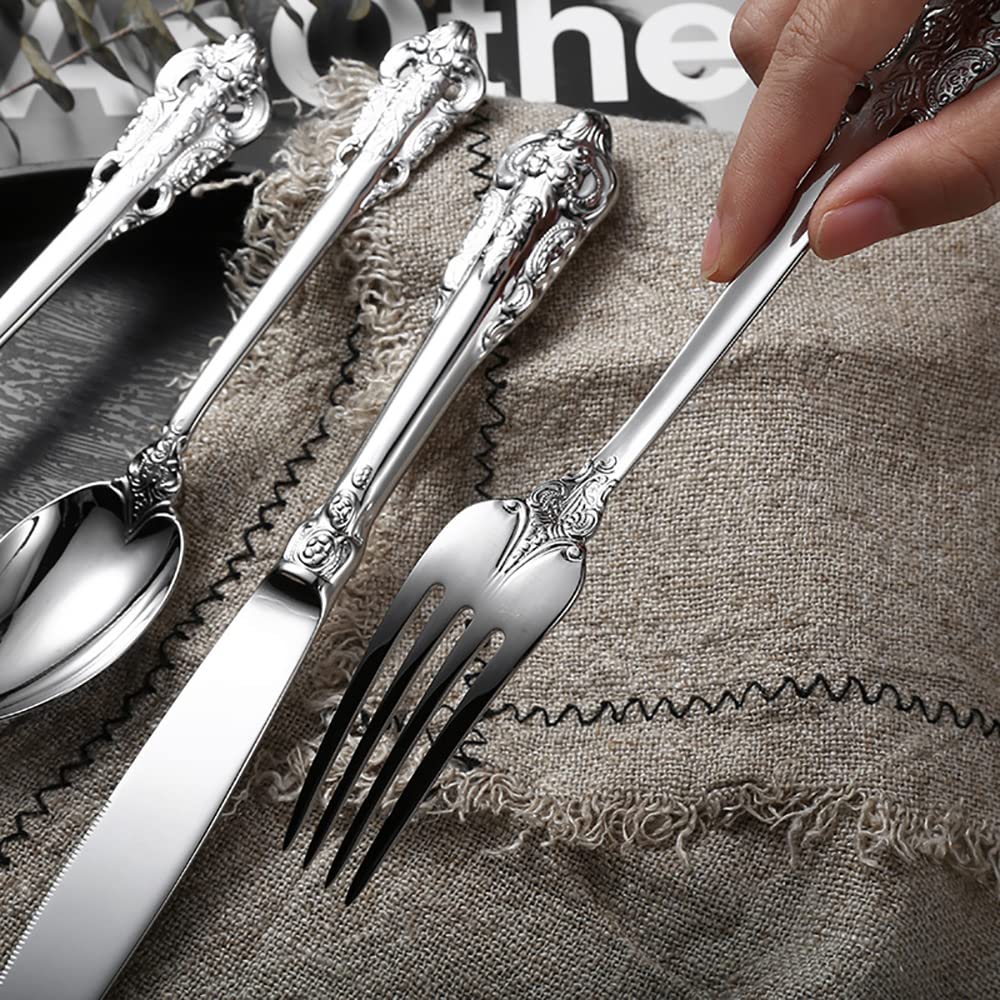 60-Piece Stainless Steel Flatware Set for 12 - Premium Silverware Cutlery Set for Home & Restaurant Use - Durable Kitchen Utensils for Everyday Dining, Dinner Parties & Catering Events