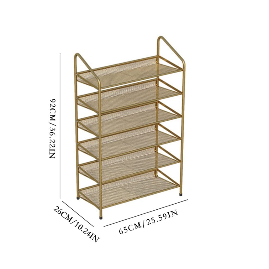 Multi-Layer Shoe Rack Organizer - Space Saving Shoe Storage for Entryway, Closet, Bedroom, Living Room, Dorm & Office - Gold Shoe Shelf for Home Organization (Perfect for Small Spaces & Shoe Collection Display)