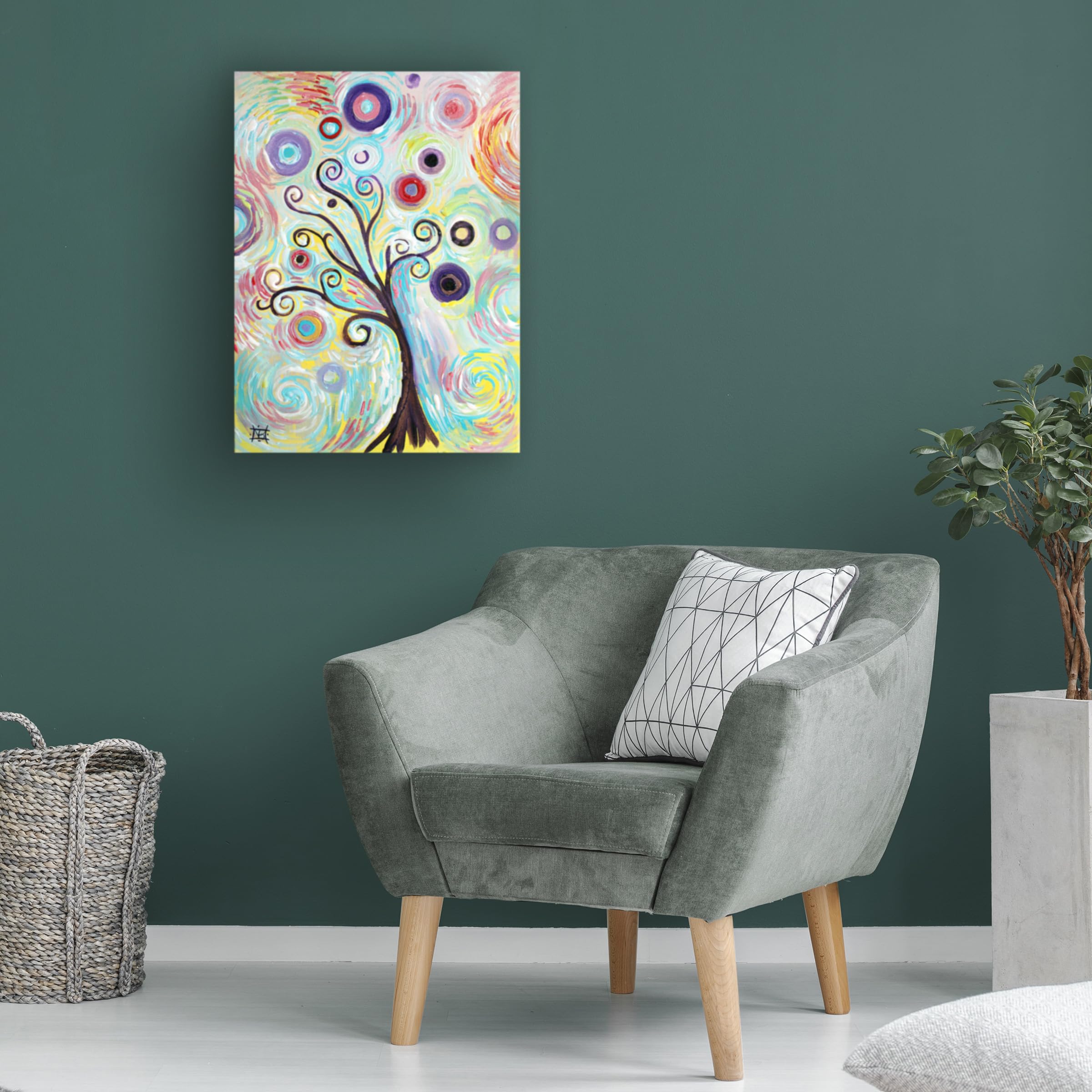 Natasha Wescoat 'Sonet of The Sky' Canvas Wall Art - 35x47 Inches Handmade Painting for Living Room, Bedroom & Office Decor - Modern Abstract Artwork Perfect for Home & Office Spaces
