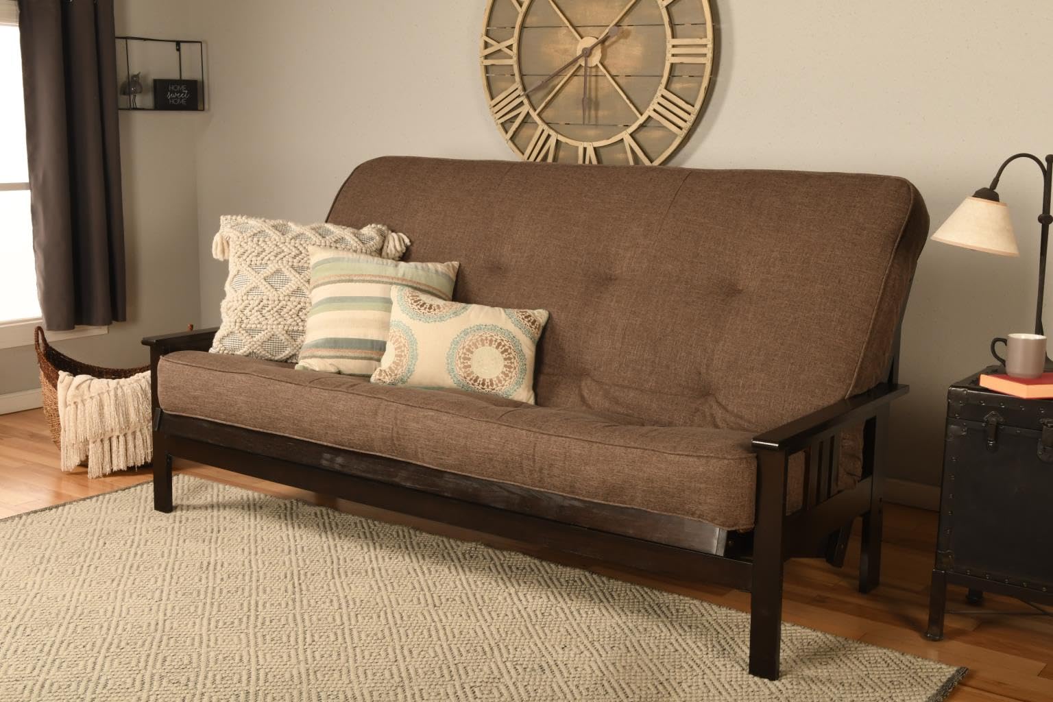 Premium Queen Size Futon Mattress Cover - Soft Linen Cocoa Brown with Zipper - Kodiak Styles Luxury Protection for Couches, Daybeds & Guest Rooms