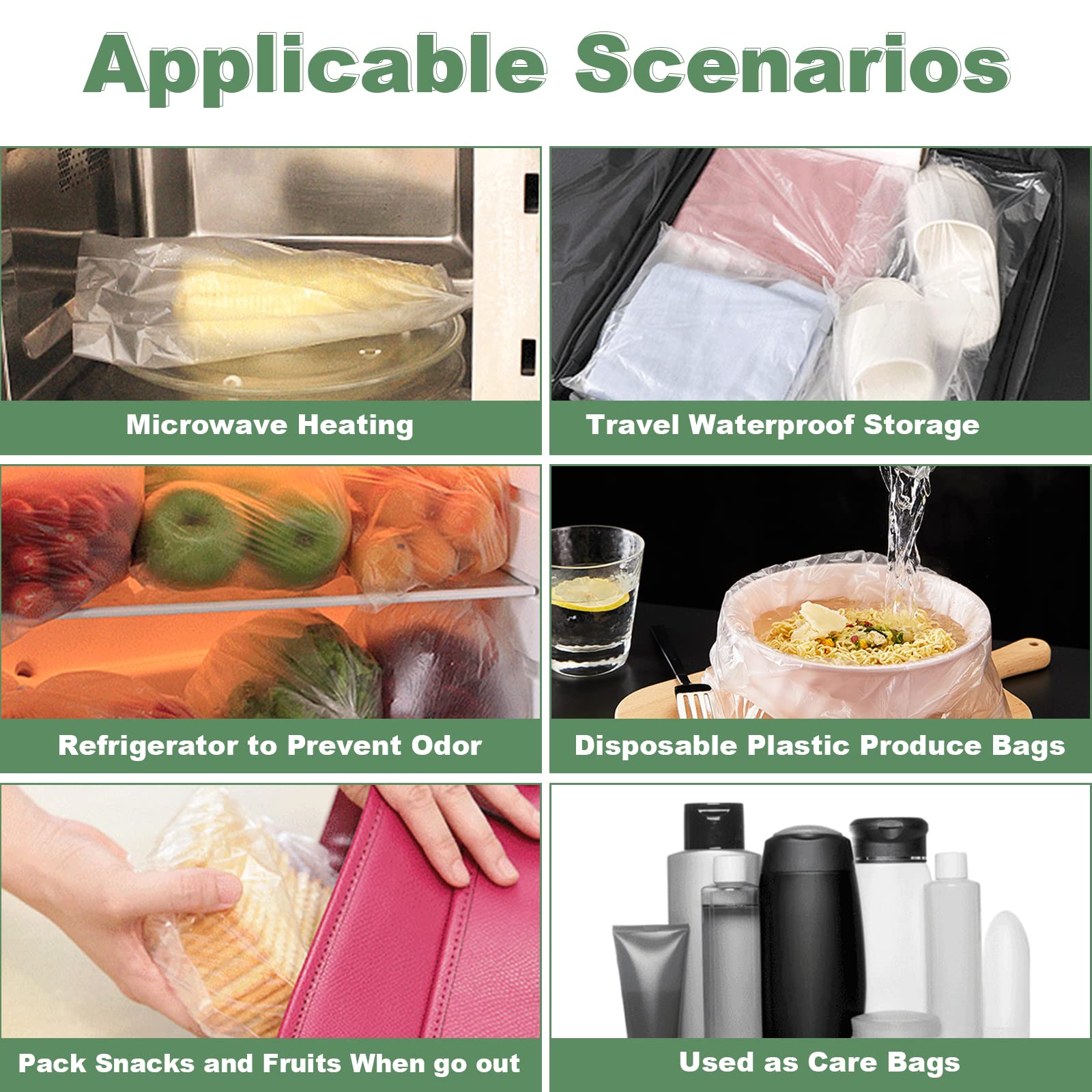 Eco-Friendly Clear Plastic Produce Bags for Food Storage - 12x16 Inches, 350 Bags on a Roll - Perfect for Fruits, Vegetables & Meal Prep | Ideal for Grocery Shopping, Farmers Markets & Kitchen Organization