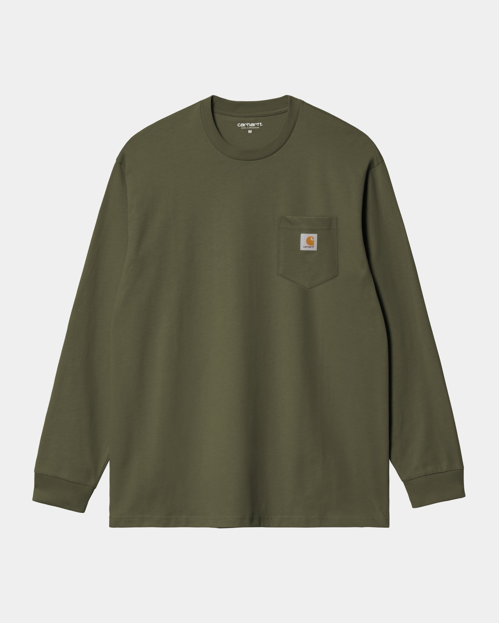Men's Long Sleeve Pocket T-Shirt - Comfortable Casual Shirt with Chest Pocket | Dollar Green | Perfect for Work, Outdoor Activities & Everyday Wear