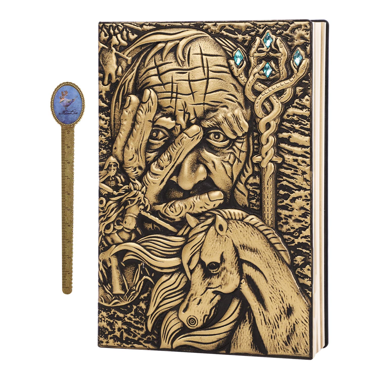 Clobeau Wizard Travelers Notebook - Premium Sketchbook & Journal for Artists, Writers & Students | Blank Diary, Sketch Book, Notepad & Scheduler | Perfect for Travel Journaling, Creative Writing & Art Projects