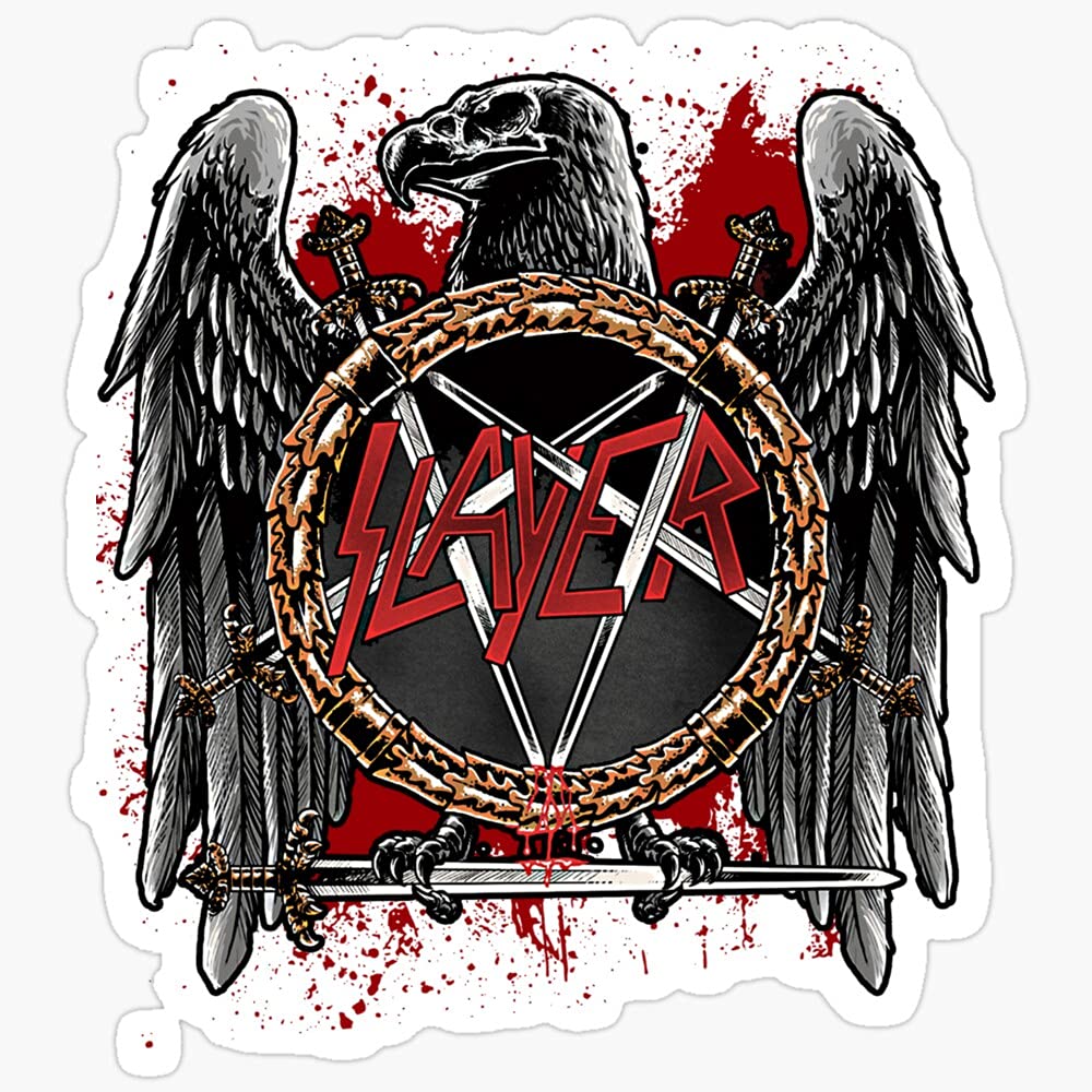 Metal Slayer Band PCS Cute VSCO Vinyl Waterproof Stickers - Aesthetic Decals for Laptop, Hydro Flask, Skateboard & Computer - White - Perfect for DIY Crafts, School Supplies & Personalizing Your Devices
