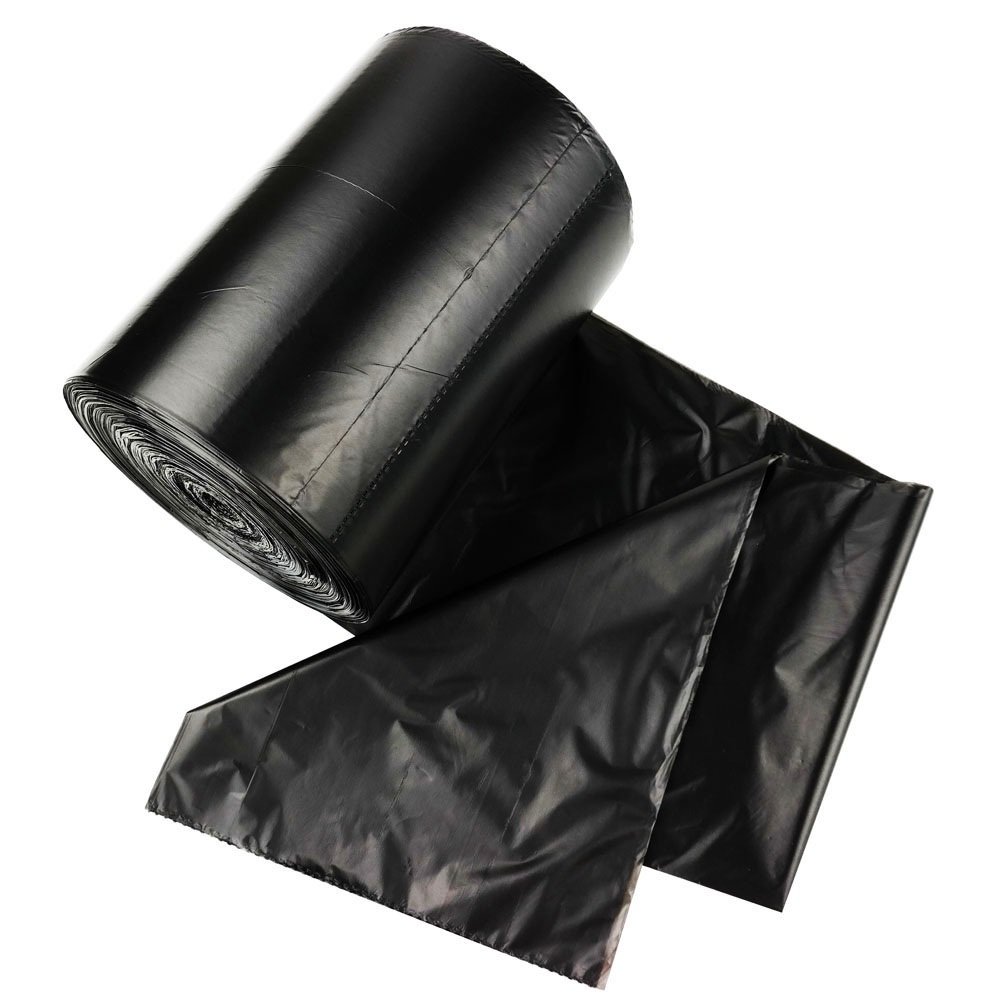 1.8 Gallon Trash Can Liners - 130 Count Black Garbage Bags for Kitchen, Bathroom & Office Waste Disposal