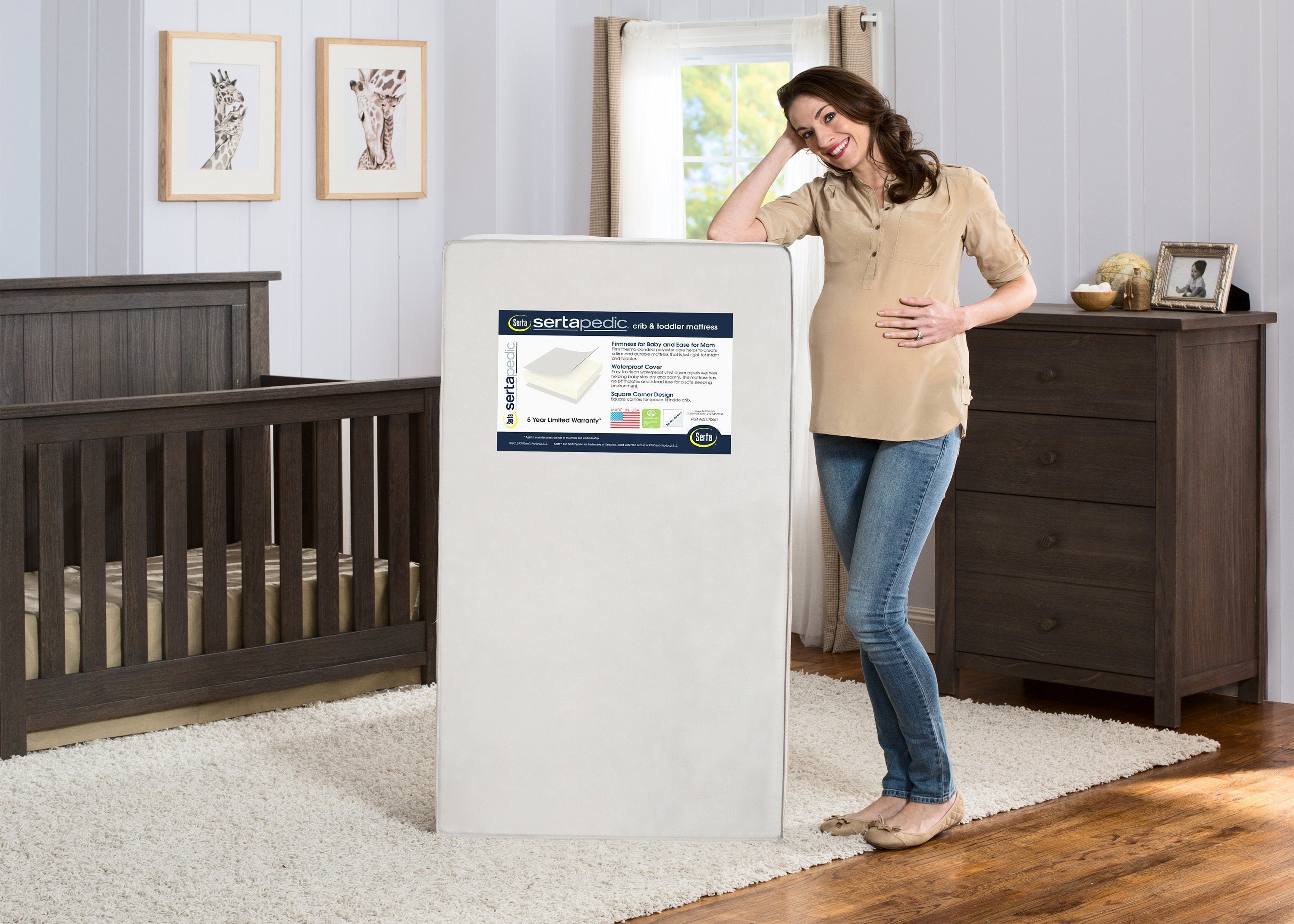 Serta® SertaPedic® Moongaze Crib and Toddler Mattress - Breathable, Waterproof & Hypoallergenic Baby Mattress for Safe Sleep | Nursery, Daycare & Travel Use