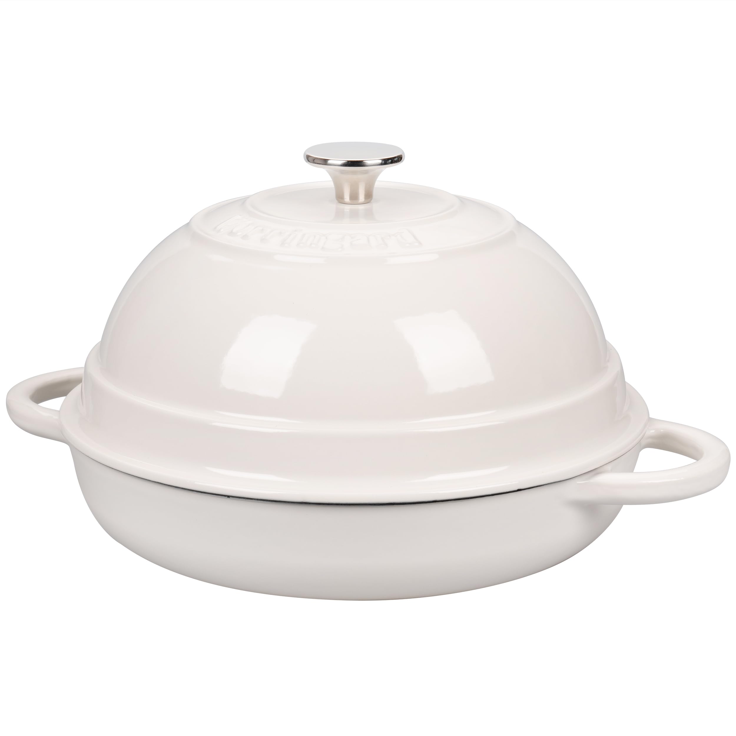 Premium 6 Quart Enameled Cast Iron Dutch Oven with Lid - Perfect for Bread Baking, Soups, Stews & Camping - White Kitchen Cookware for Home Chefs