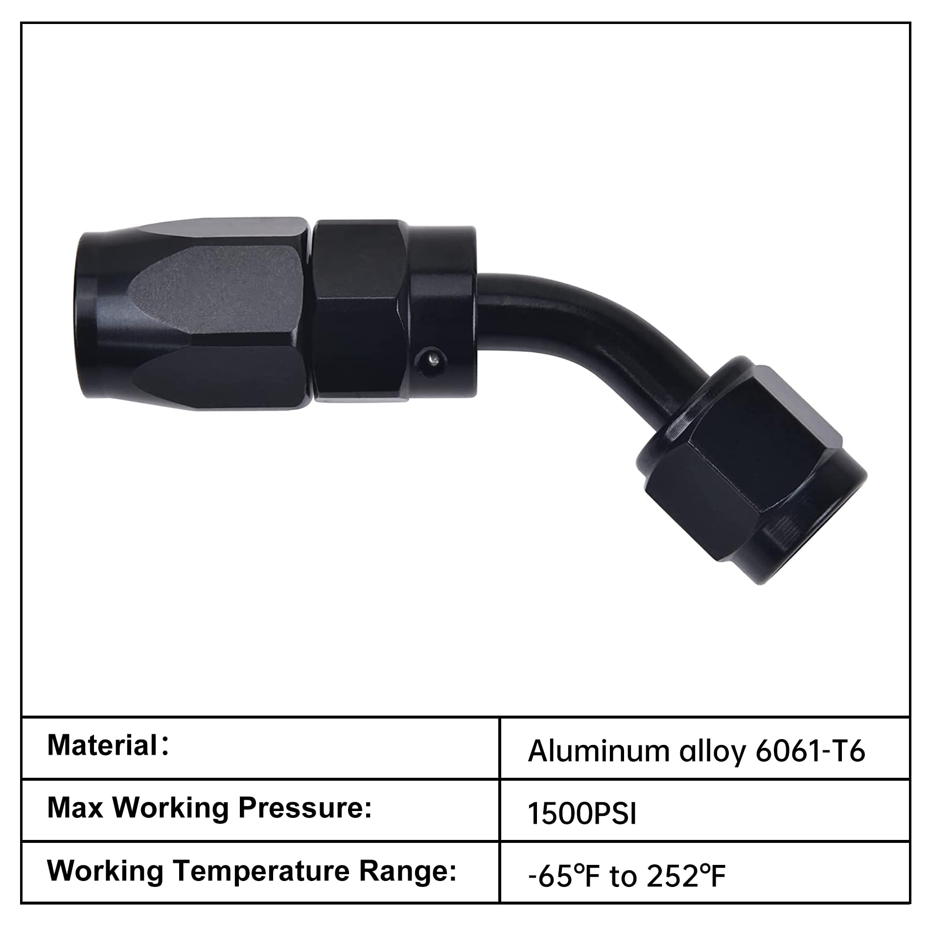 EVIL ENERGY 6AN 45° Swivel Fitting for CPE Hose - 4PCS Black - Fuel & Oil Lines