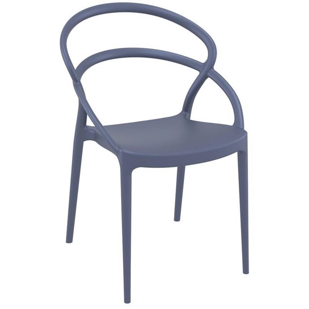 Dark Gray Patio Dining Chairs Set of 2 - Weather-Resistant Outdoor Furniture for Garden, Poolside, and Backyard Relaxation