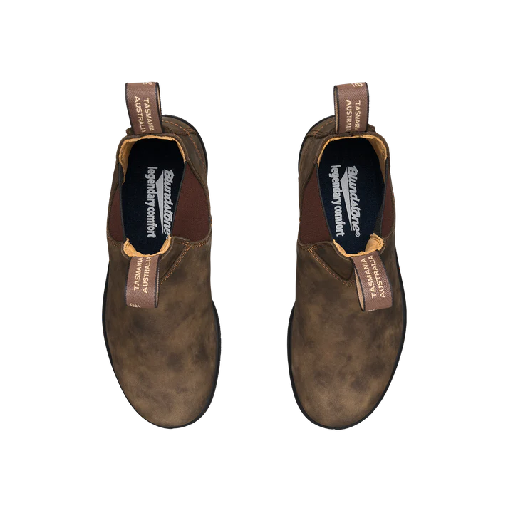 Blundstone 585 Classic Chelsea Boots - Rustic Brown Leather Ankle Boots for Men & Women | Comfortable & Durable for Work, Outdoor & Casual Wear