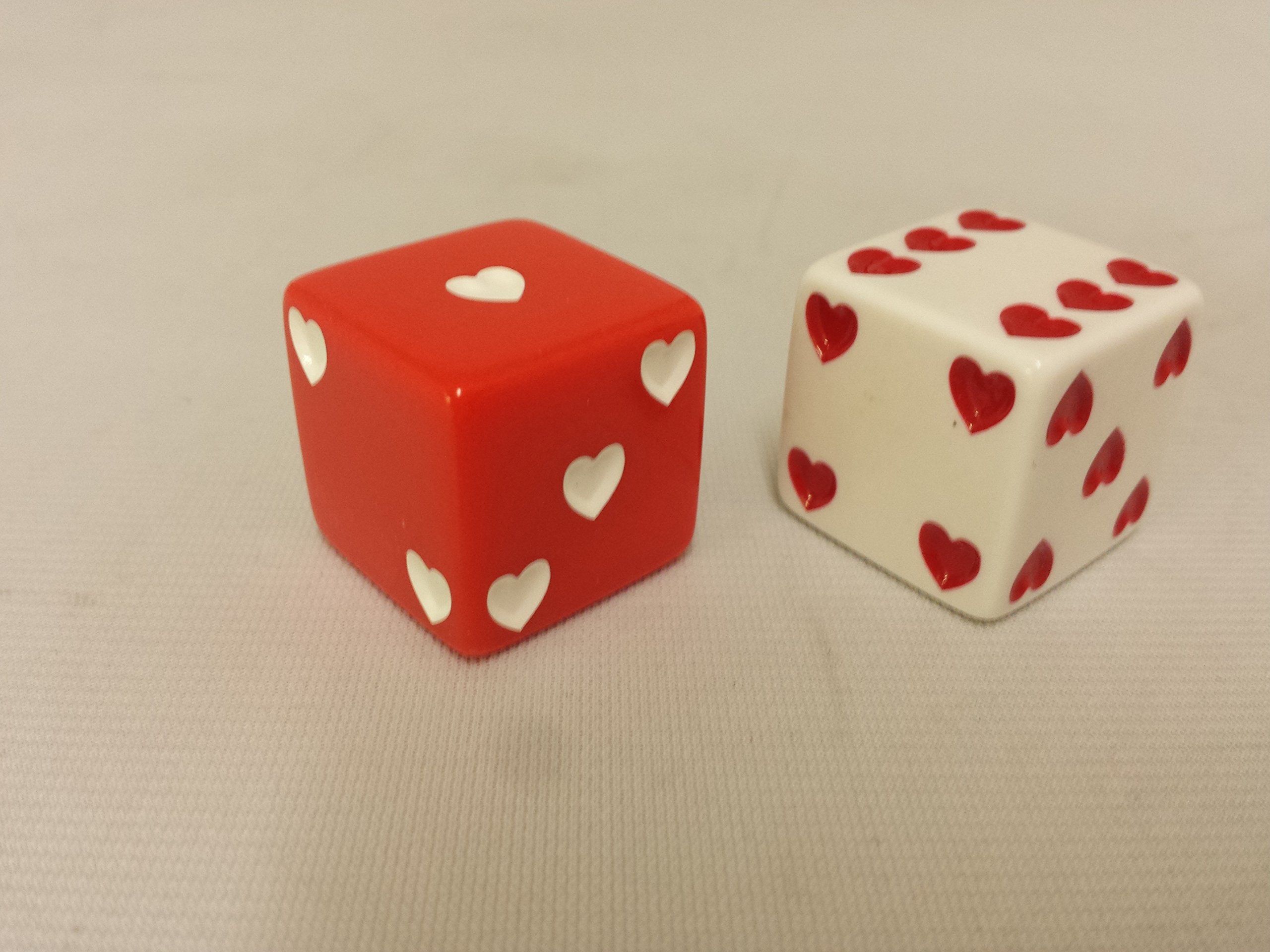 Valentine's Day Sweetheart Dice Set - Red and White Dice for Couples Games, Romantic Gifts & Date Night Activities