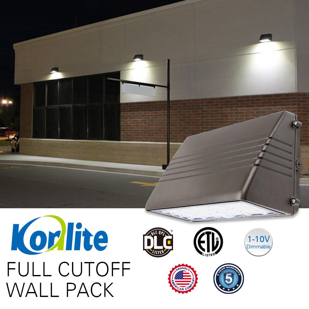 70W Full Cutoff LED Wall Pack Light - 9,700 Lumens, 4000K Daylight White, 120-277V, Replaces 250W HID - Perfect for Warehouse, Parking Lot & Building Exterior Lighting
