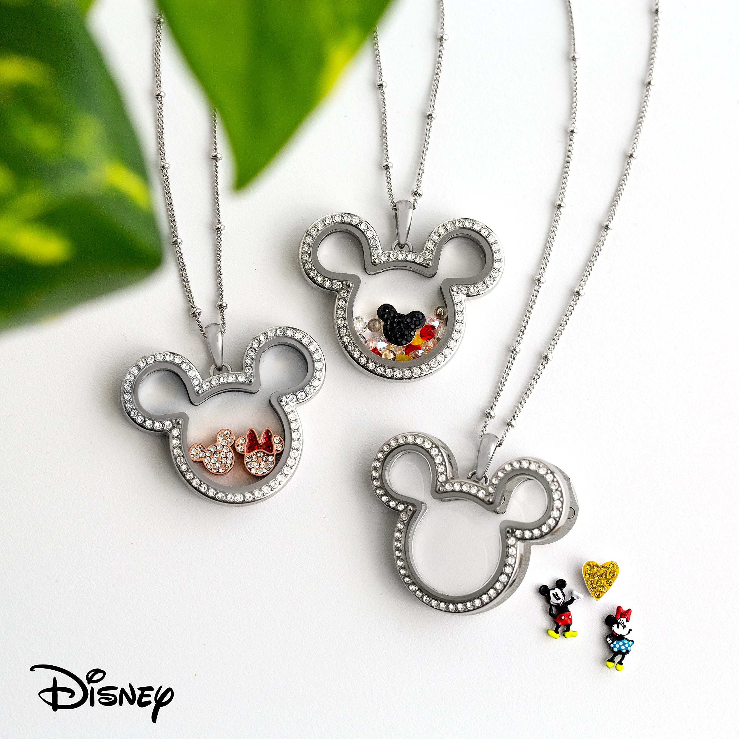 Disney Mickey Mouse Living Locket Necklace Set - Perfect for Disney Fans, Gift Giving & Everyday Wear