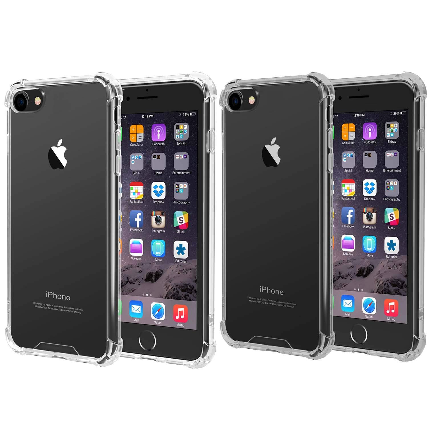 [2 Pack] Shockproof iPhone 6 Plus/6s Plus Case 5.5 Inch - Slim Fit Heavy Duty Protection with Anti-Scratch Clear Back (Gray+Clear) - Perfect for Daily Use, Outdoor Activities & Travel Protection