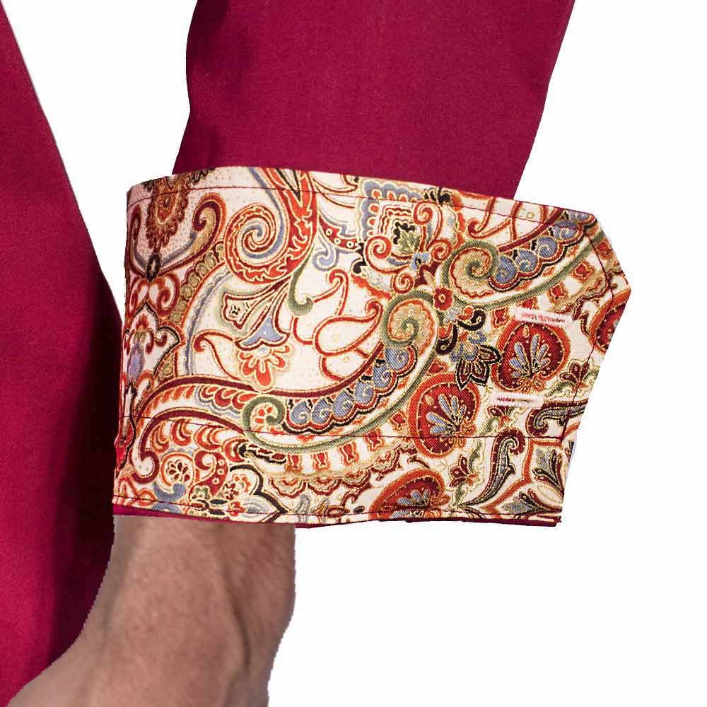 Premium Maroon & Tan Metallic Designer Dress Shirts for Men - 100% Made in USA - Perfect for Business Meetings, Weddings & Formal Events