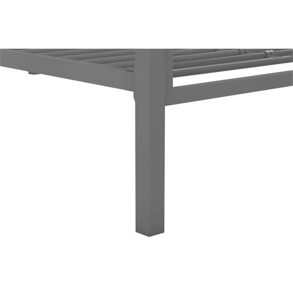 Rosebery Kids Twin Over Twin Metal Bunk Bed in Gray - Space Saving Bunk Bed for Kids Room, Dormitory & Small Spaces