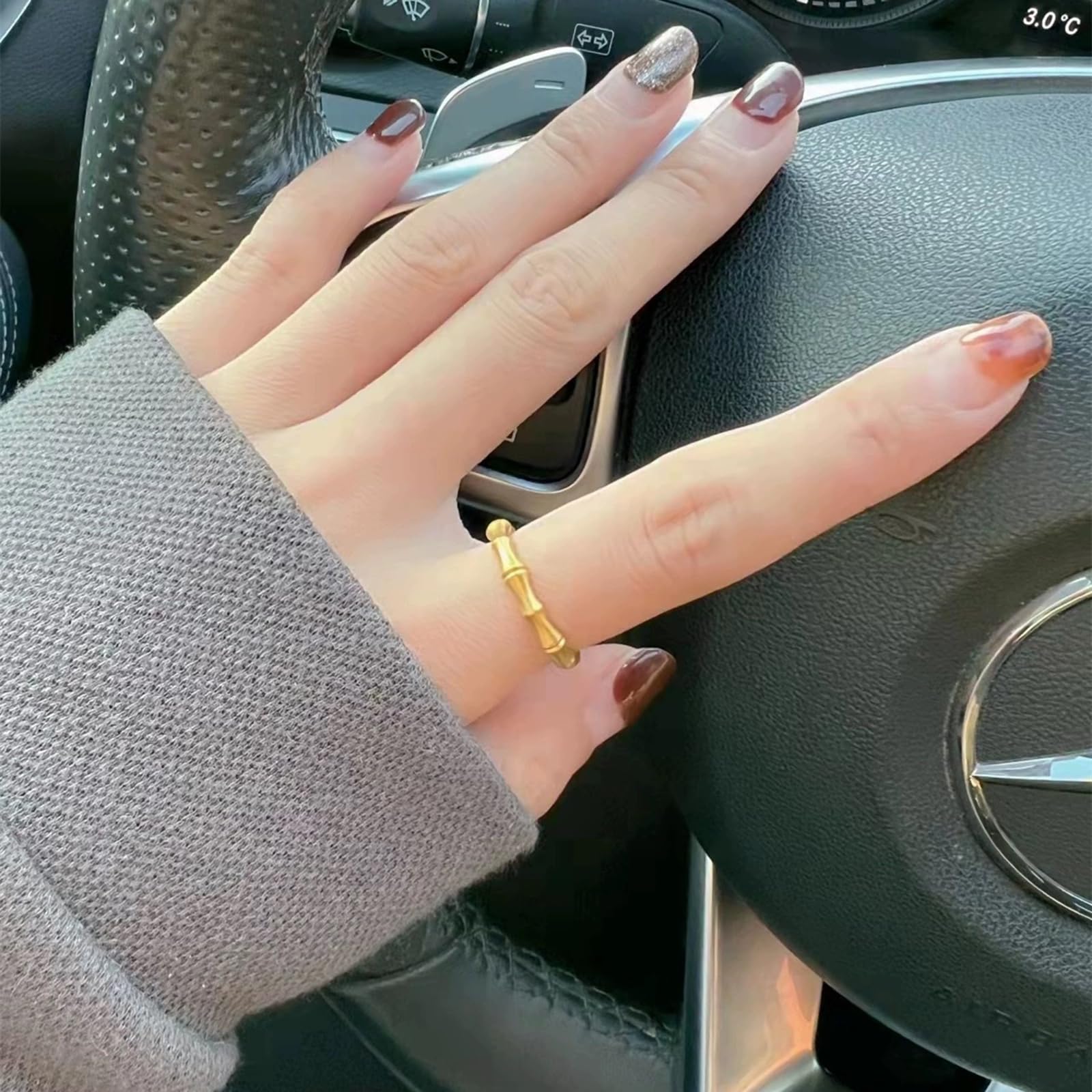 Elegant Bamboo Stackable Rings for Women - Silver & Gold Stainless Steel Wedding Bands, Engagement Rings & Anniversary Gifts - Perfect for Everyday Wear, Special Occasions & Boho Fashion