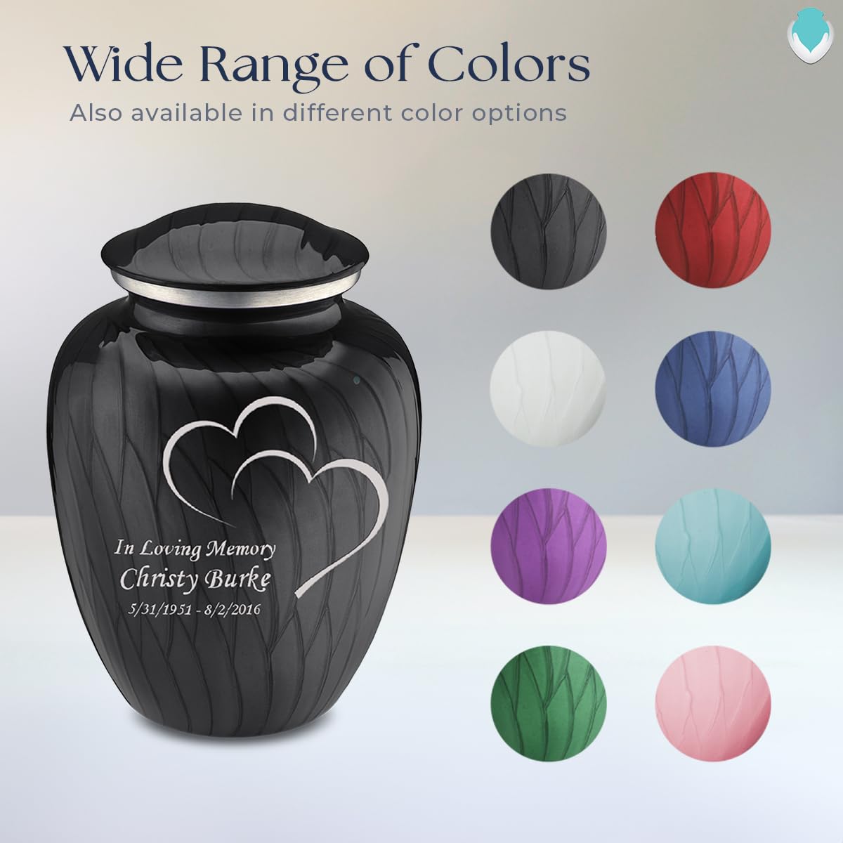 Premium Personalized Heart Cremation Urn for Ashes - Large Pearl Black Funeral Urn for Adults with Double-Sided Engraving - Holds 200 lbs - Perfect for Memorial Services & Home Display