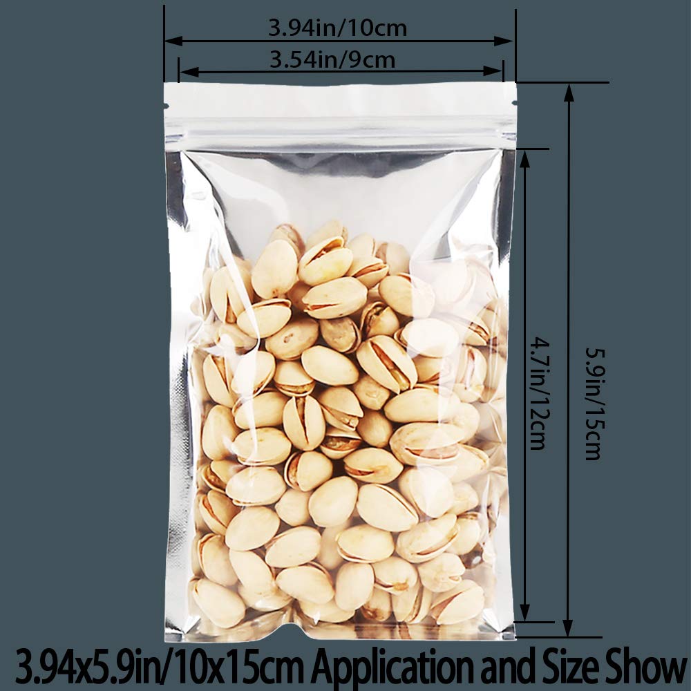 Premium Mylar Ziplock Bags - Airtight Smell Proof Foil Pouch with Resealable Zipper | Heat Sealable Food Storage Bags for Candy, Coffee, Tea, Snacks & Dry Goods | 30-Pack Mixed Sizes (Small/Medium/Large) | Ideal for Home Kitchen, Camping & Commercial Food Packaging