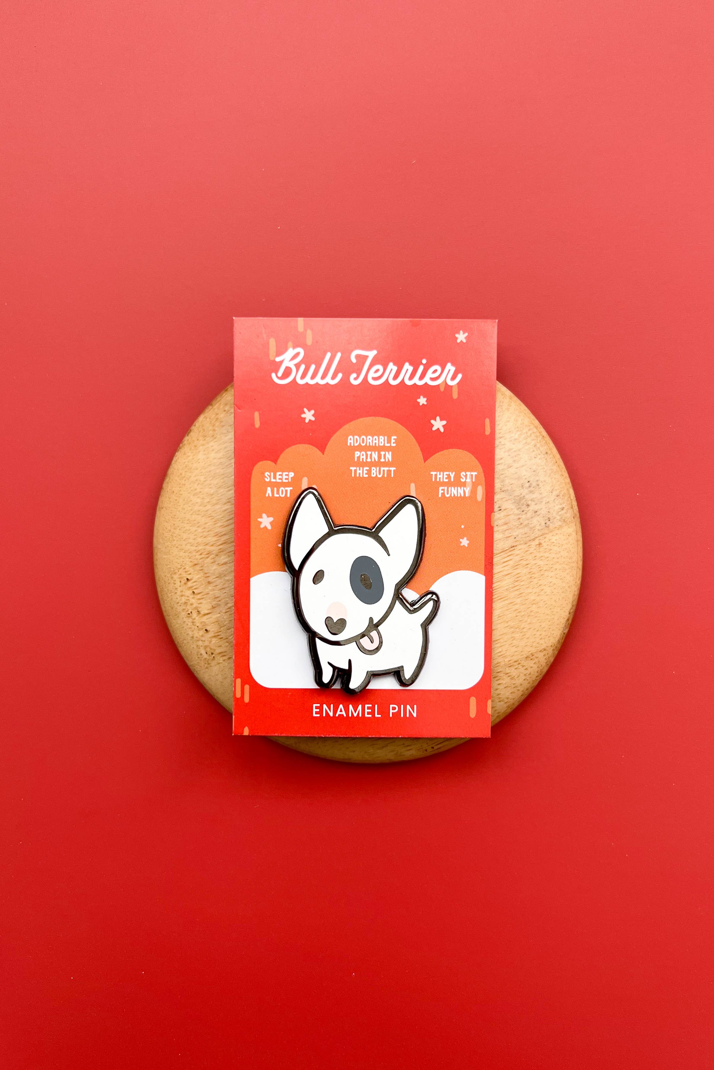 Bull Terrier Enamel Pin - Cute Dog Breed Lapel Pin for Backpacks, Hats & Jackets - Perfect Gift for Dog Lovers & Pet Owners