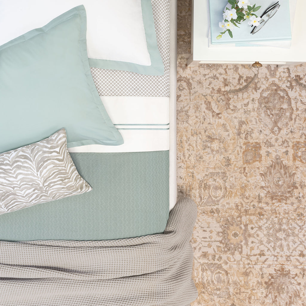 Luxury Porcelain Green Diamond Ikat Cotton Blanket - Soft & Breathable Throw for Bed, Sofa, and Travel - Perfect for Home Decor, Cozy Nights, and Gifts