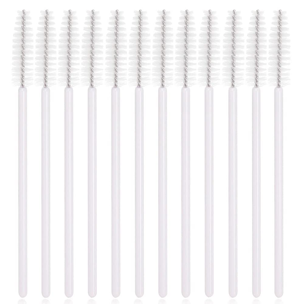 300 PCS Eyelash Extension Kit - Disposable Lash Spoolies, Micro Swab Brushes, Mascara Wands & Lip Brushes for Eyelash Extensions, Tattoo & Lipstick Application (White) - Perfect for Salon Professionals & DIY Beauty Lovers