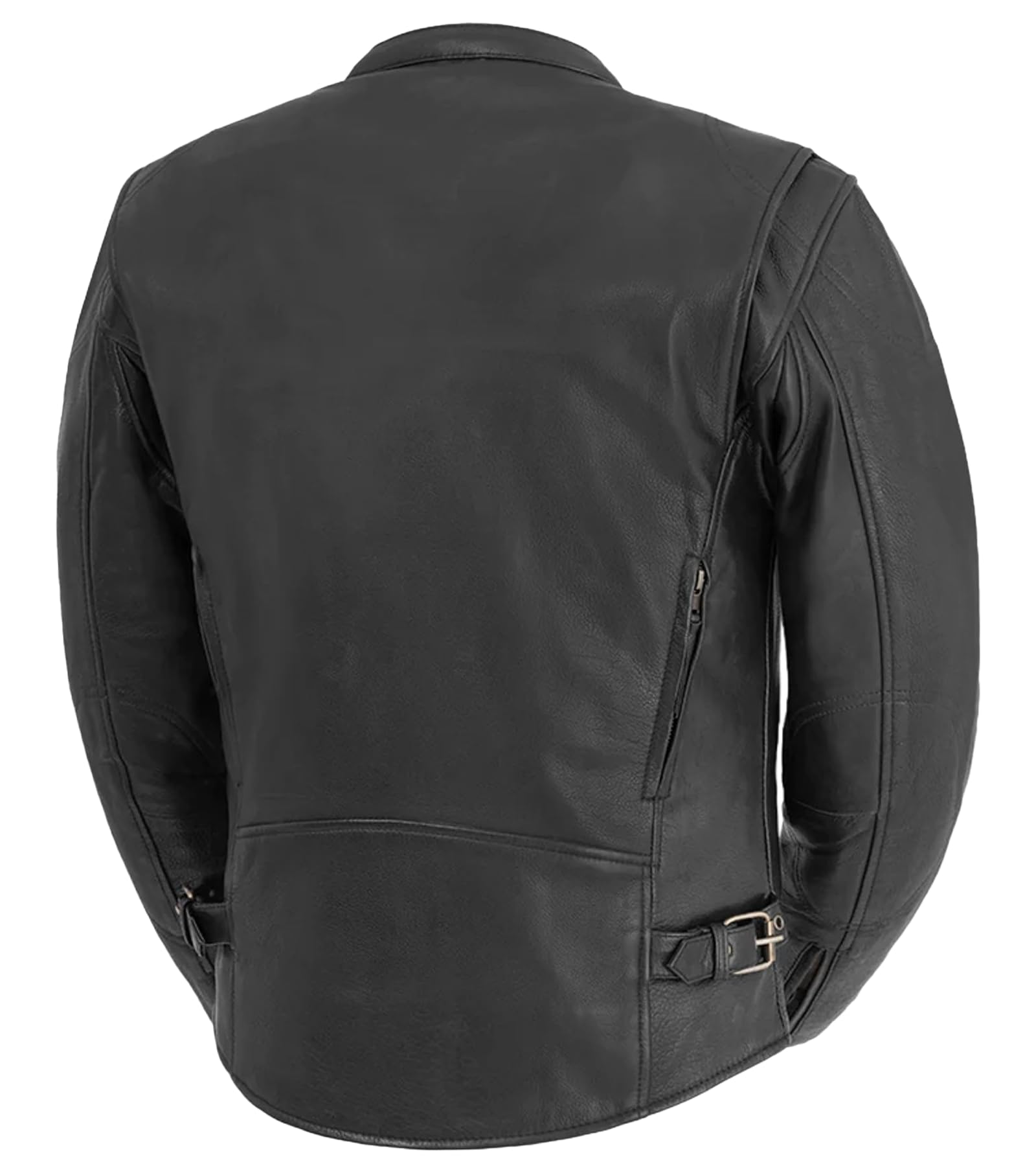First Mfg Co Indy Men's Genuine Leather Motorcycle Jacket for Men - Biker Riding Gear for Cruiser & Street Motorcycles - Perfect for Daily Commuting & Road Trips
