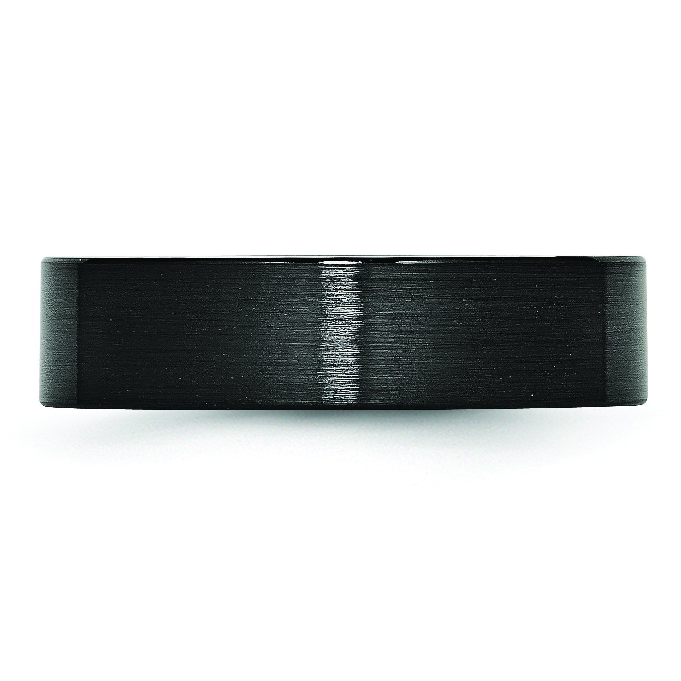 Men's Black Ceramic Wedding Band Ring - 6mm Brushed Flat Comfort Fit for Men - Perfect for Everyday Wear, Anniversary & Engagement Rings