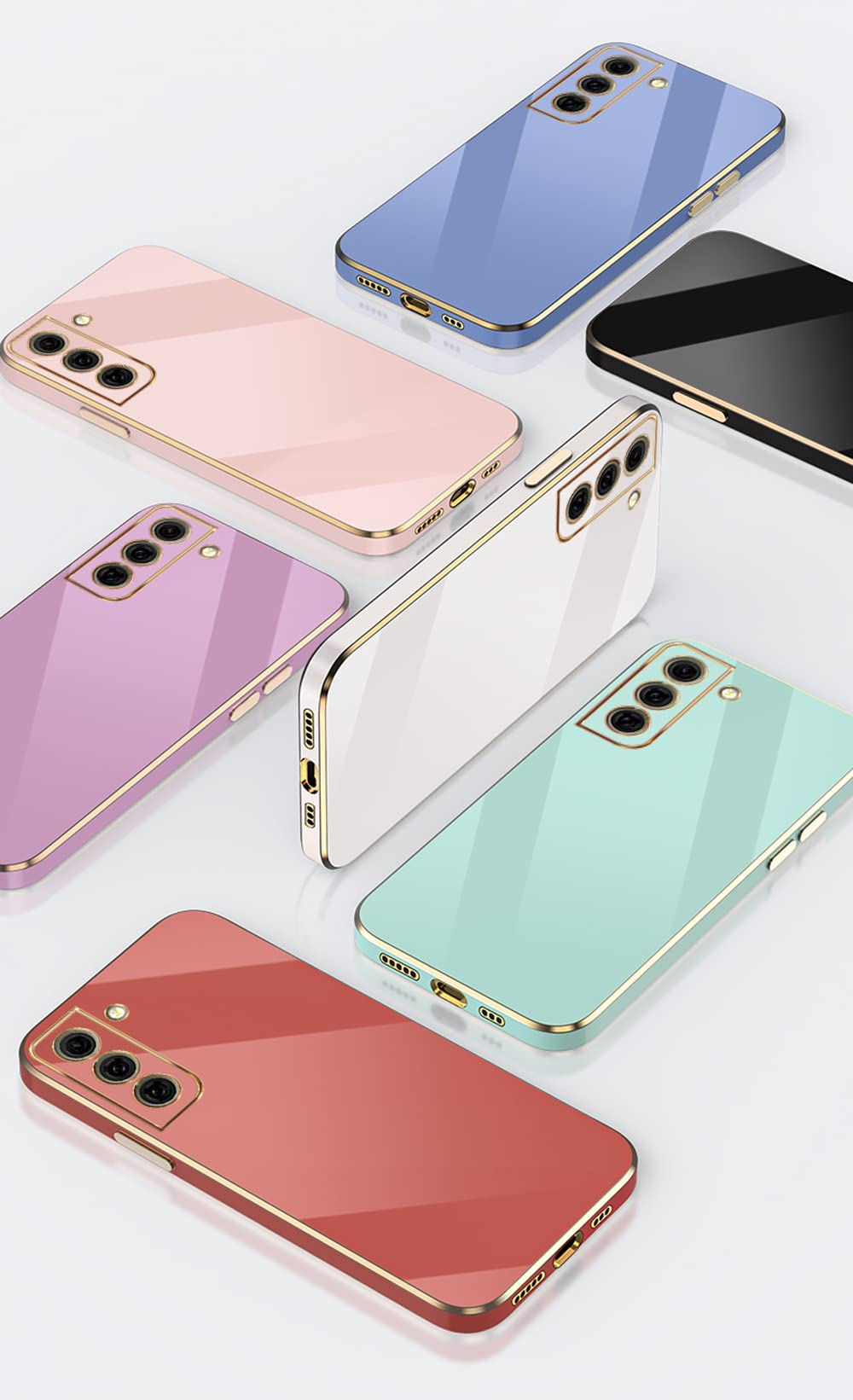 **Samsung Galaxy S21+ Plus Case - Cute Shockproof TPU Cover with Full Camera Protection, Electroplate Bumper for Samsung Galaxy S21 Plus 5G (6.7