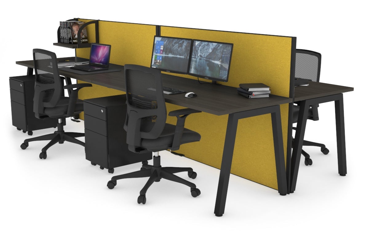 Horizon Quadro 4-Person Office Workstation Bench with A-Legs - 1200L x 700W Dimensions - Perfect for Collaborative Workspaces, Conference Rooms & Open Office Layouts